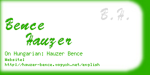 bence hauzer business card
